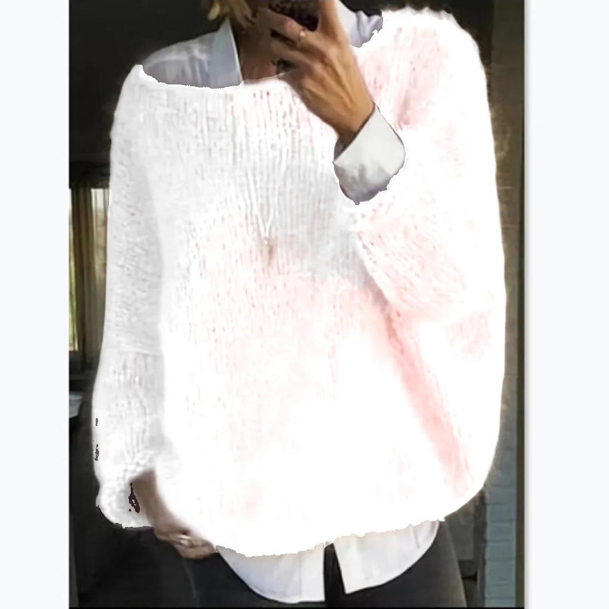 Bella Women Cozy Long Sleeve Knit Sweater Soft Fuzzy Warmth StreetWave