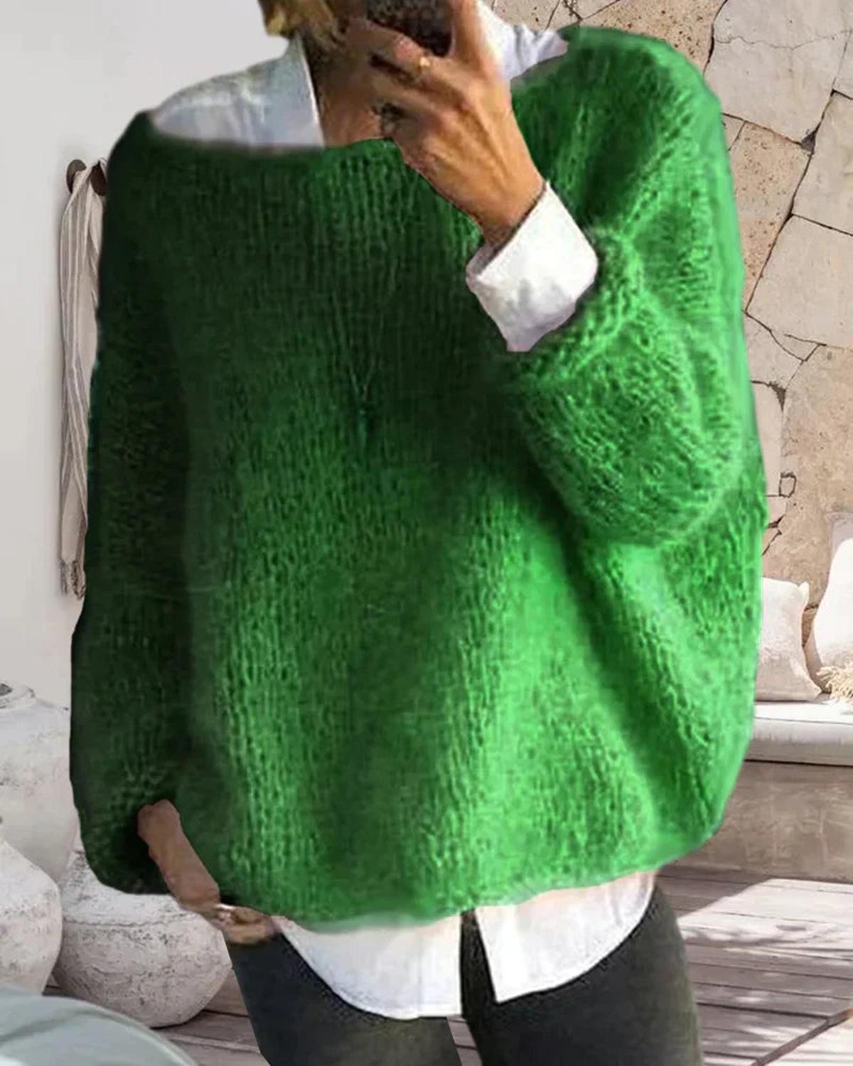Bella Women Cozy Long Sleeve Knit Sweater Soft Fuzzy Warmth StreetWave