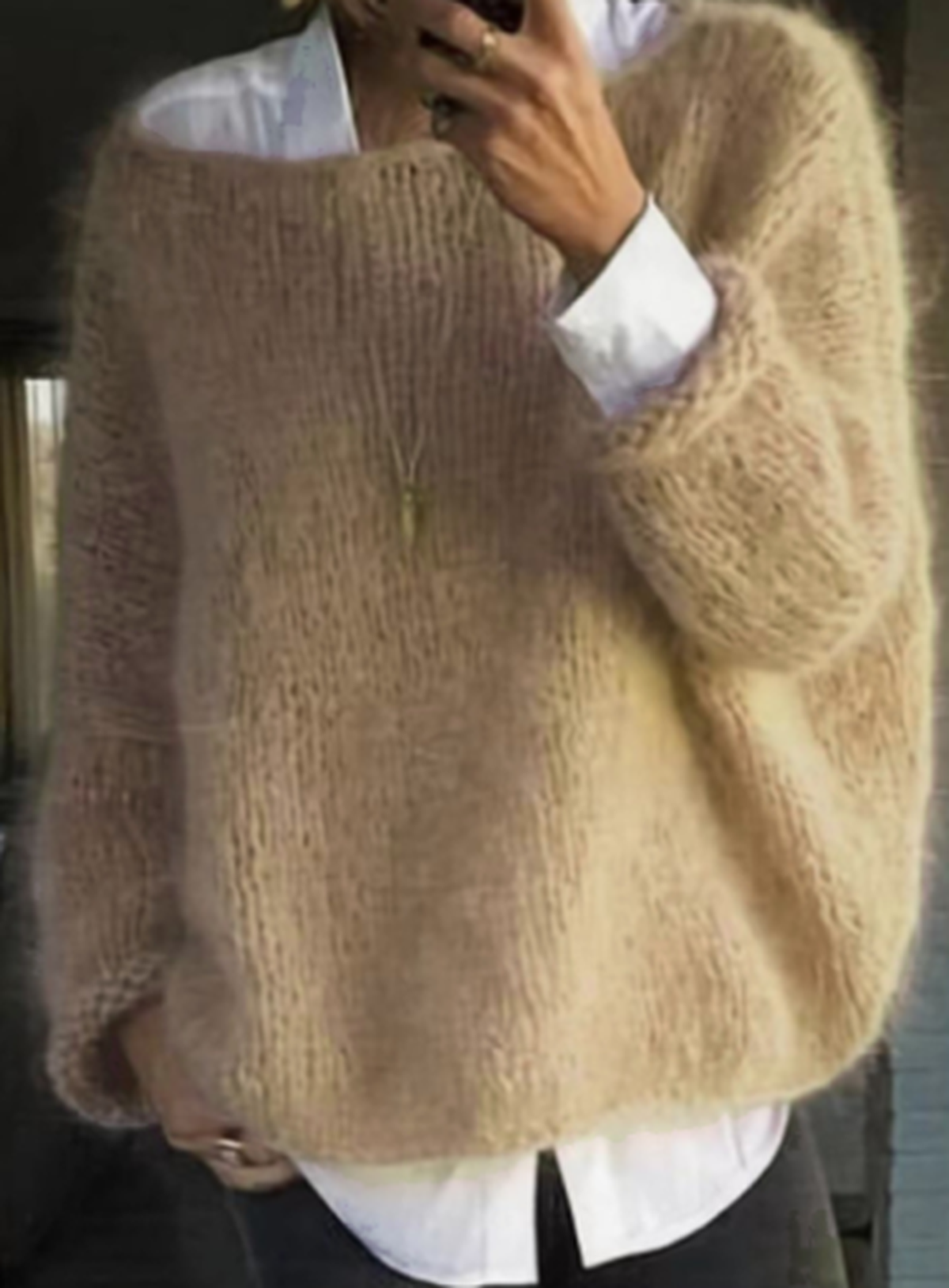 Bella Women Cozy Long Sleeve Knit Sweater Soft Fuzzy Warmth StreetWave