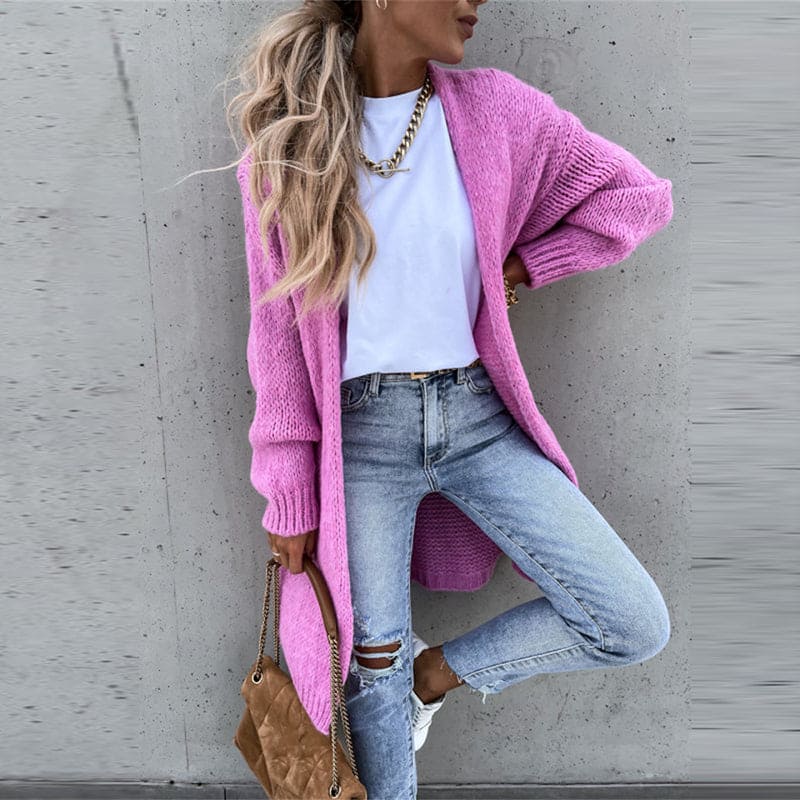Streetwave Longline Knit Cardigan for Women Cozy Winter Layering Essential Versatile Casual Chic