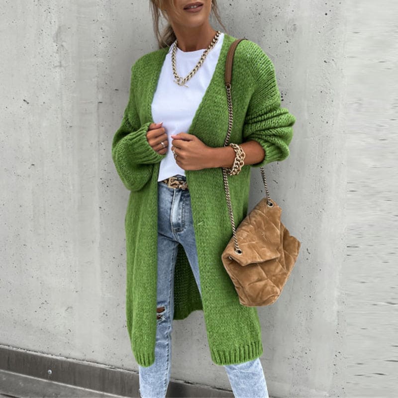 Streetwave Longline Knit Cardigan for Women Cozy Winter Layering Essential Versatile Casual Chic