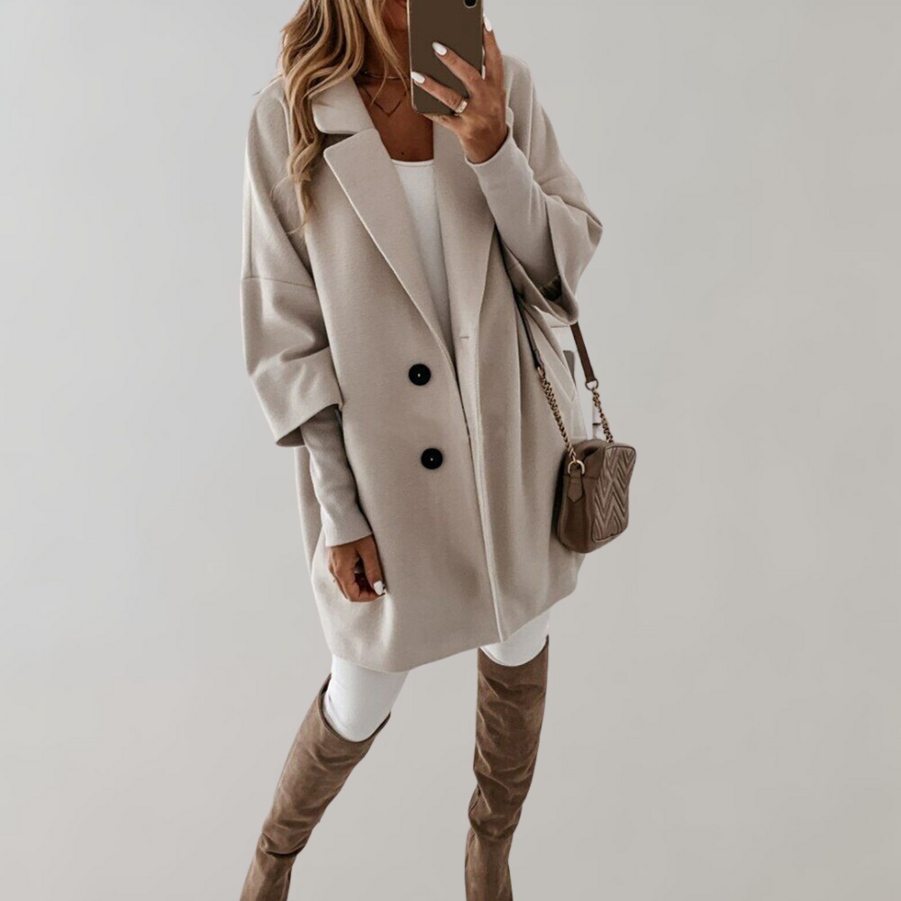 Street-Wave Womens Winter Coat With Wide Lapel And Double-Breasted Closure For Everyday Elegance