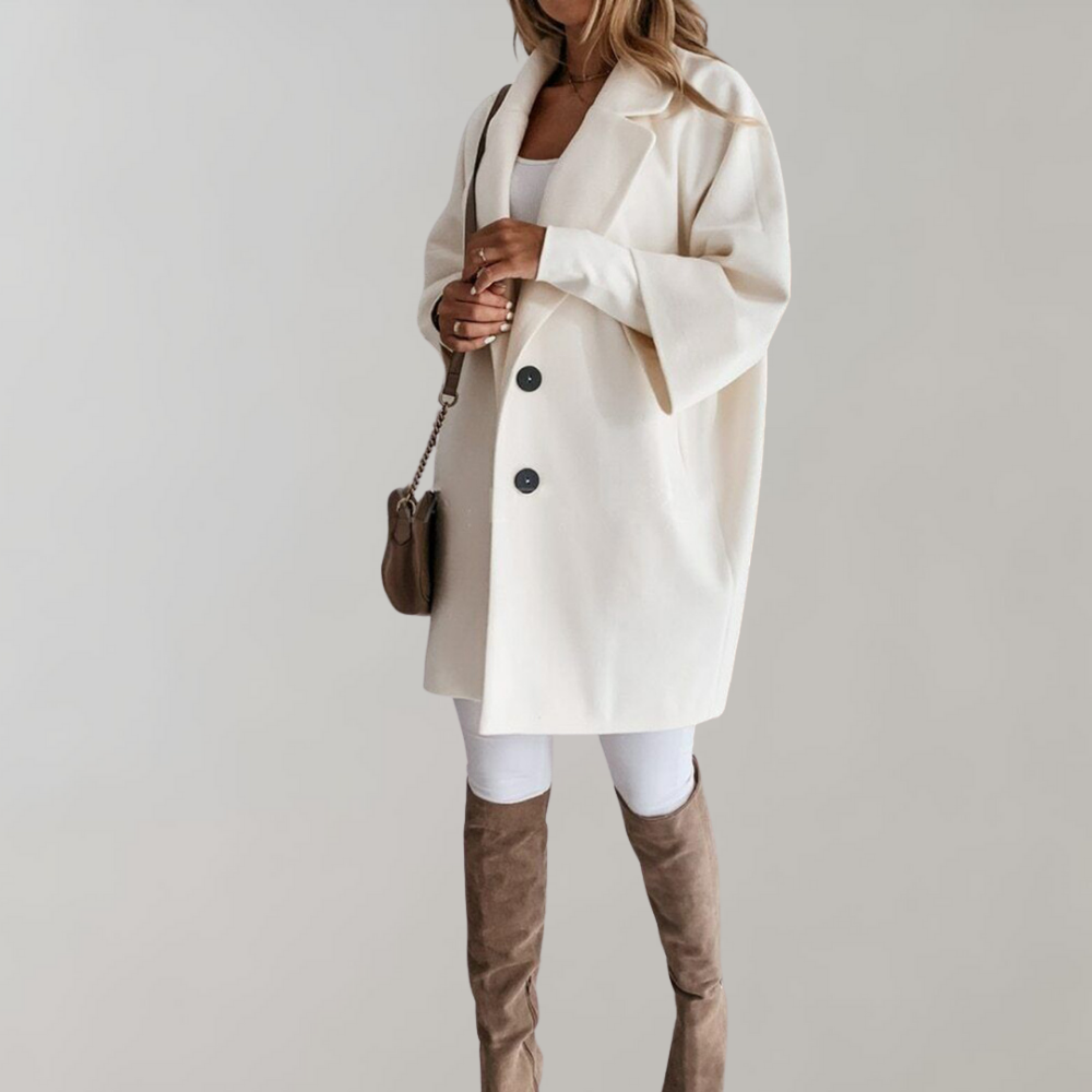 Street-Wave Womens Winter Coat With Wide Lapel And Double-Breasted Closure For Everyday Elegance