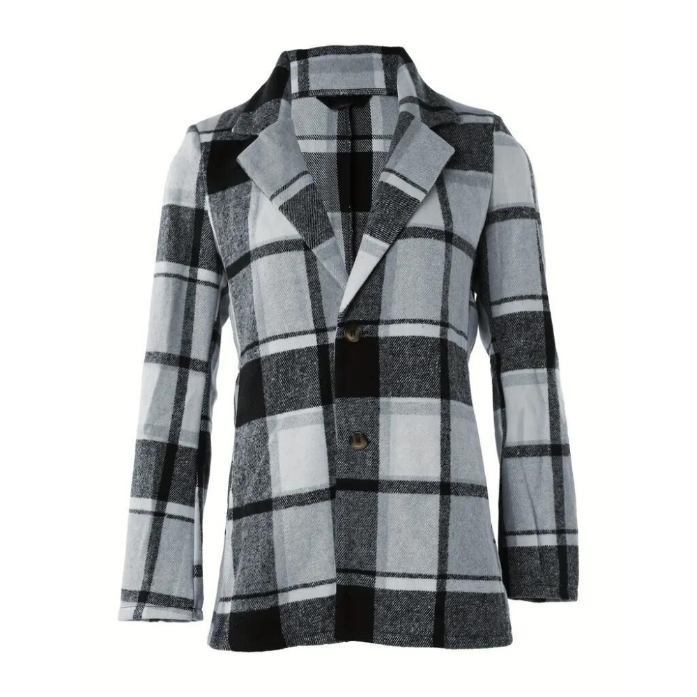 Streetwave Plaid Wool Blend Jacket With Classic Collar For Men Comfortable And Chic Daily Wear