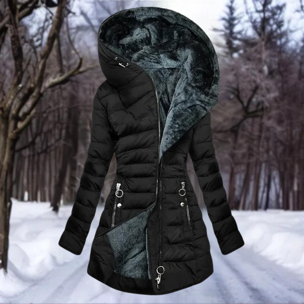 Streetwave Women Down Coat Puffer Jacket With Hood Slim Fit Insulated Radiant Warmth