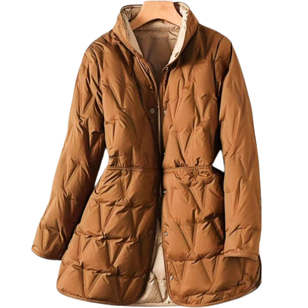 Street-Wave Reversible Mid-Length Down Jacket For Women Warm Two-Sided Style With Premium Duck Down
