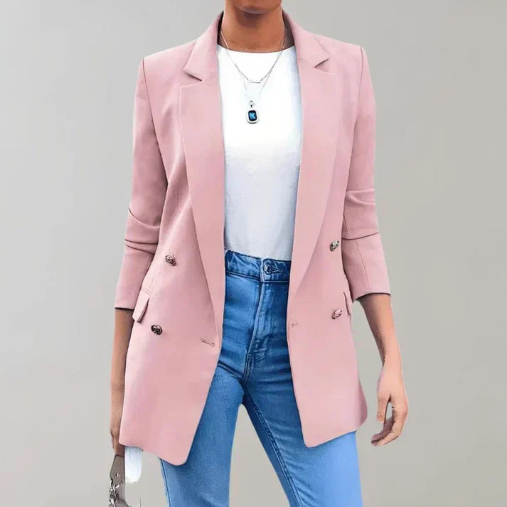 Streetwave Womens Navy Long Blazer Coat Elegant Timeless Comfort Durable Wardrobe Essential