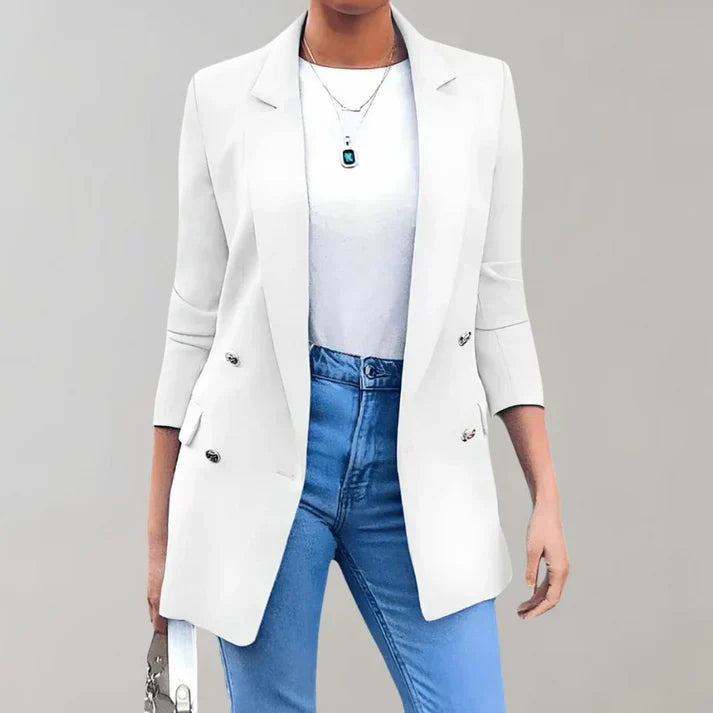 Streetwave Womens Navy Long Blazer Coat Elegant Timeless Comfort Durable Wardrobe Essential