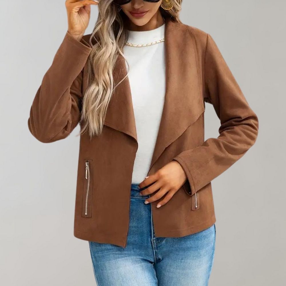 Street-Wave Suede Jacket For Women Cozy Versatile Fall Outerwear For Chic Style Everyday