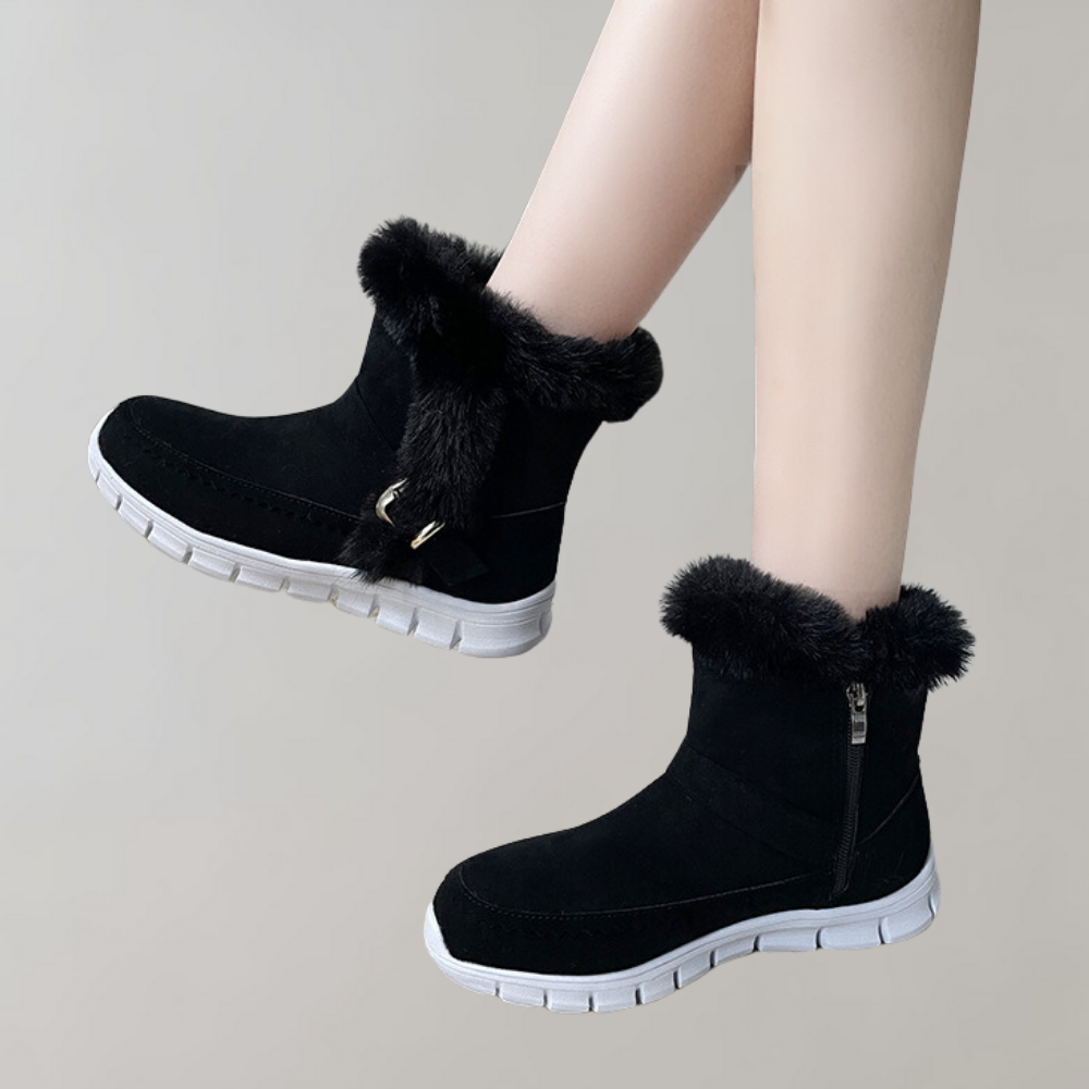Street-Wave Women's Fur Lined Winter Boots For Cold Days Luxurious Comfort And Warmth