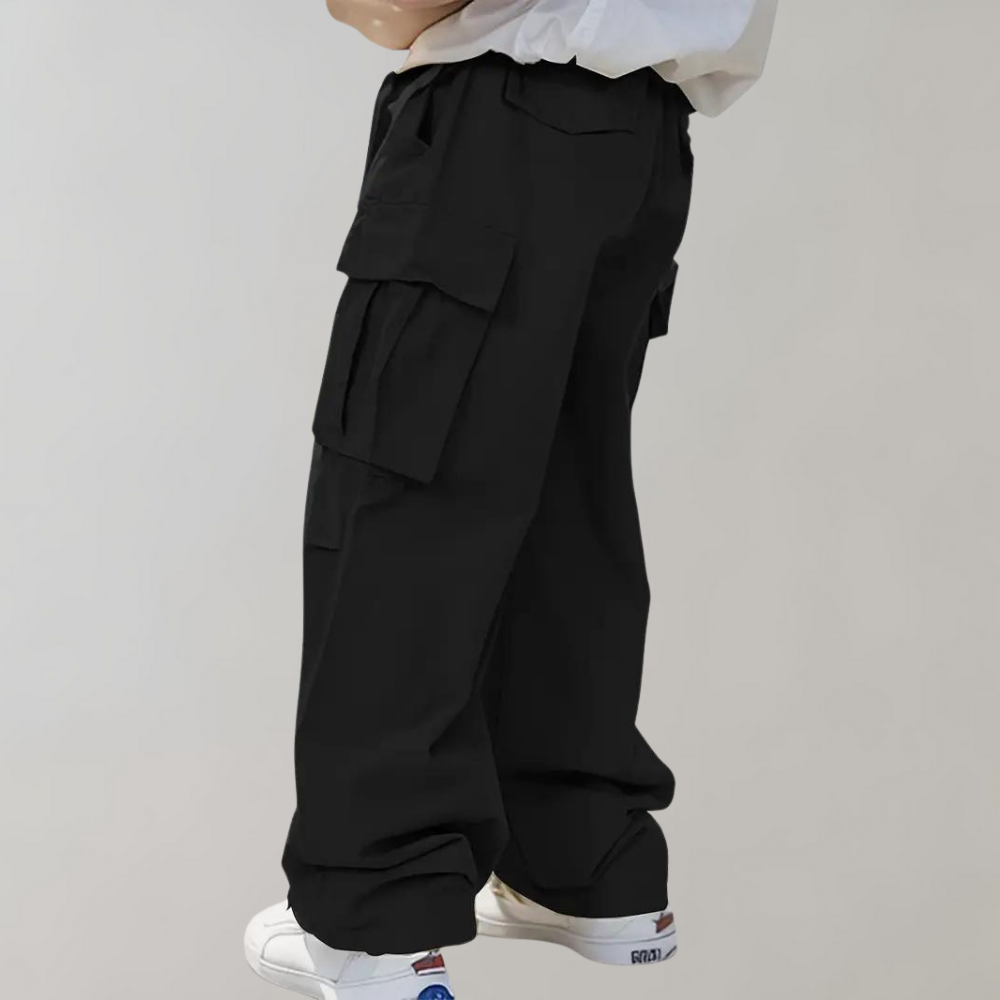 Street-Wave Men Cargo Pants With Straight Leg Relaxed Fit And Cargo Pockets