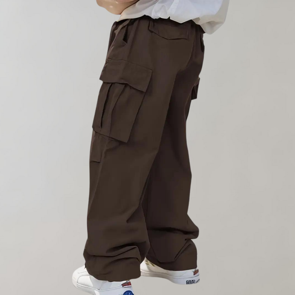 Street-Wave Men Cargo Pants With Straight Leg Relaxed Fit And Cargo Pockets