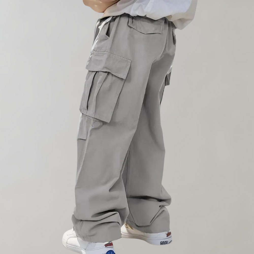 Street-Wave Men Cargo Pants With Straight Leg Relaxed Fit And Cargo Pockets