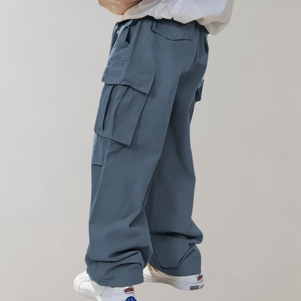 Street-Wave Men Cargo Pants With Straight Leg Relaxed Fit And Cargo Pockets