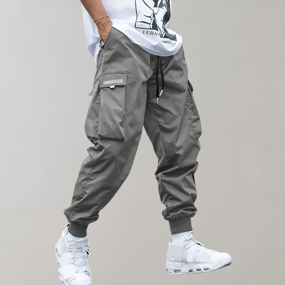 Street Wave Cargo Joggers Men Relaxed Fit Adjustable Waist
