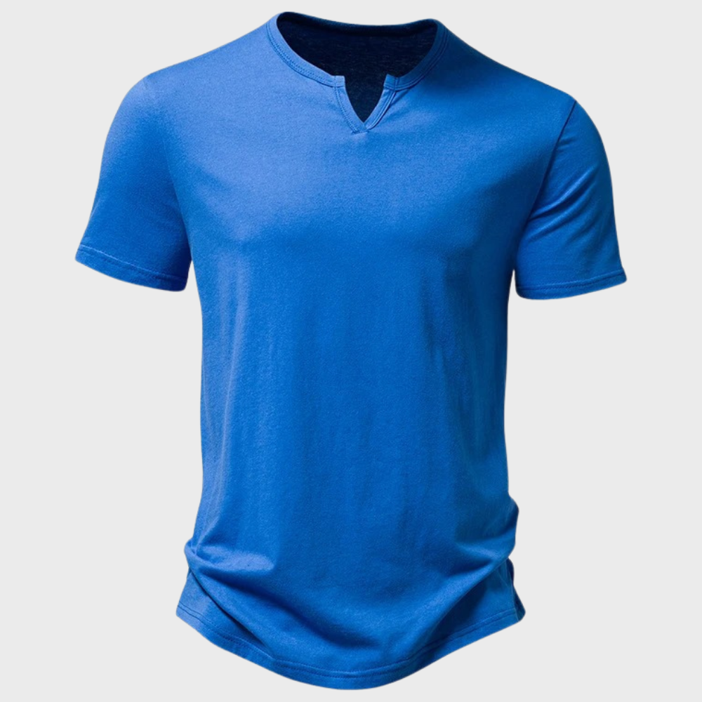 Street-Wave Men Henley T Shirt Cotton Blend With Button Closure