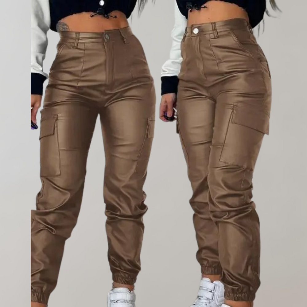 Street-wave Women's Cargo Pants High Waist Pockets Trendy Streetwear Everyday Comfort