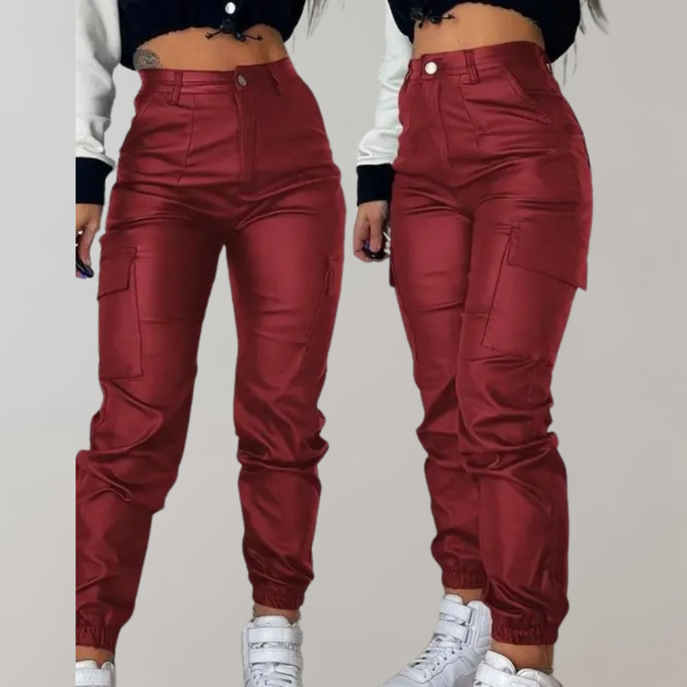 Street-wave Women's Cargo Pants High Waist Pockets Trendy Streetwear Everyday Comfort
