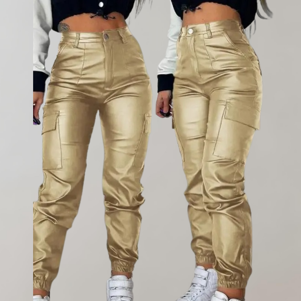 Street-wave Women's Cargo Pants High Waist Pockets Trendy Streetwear Everyday Comfort