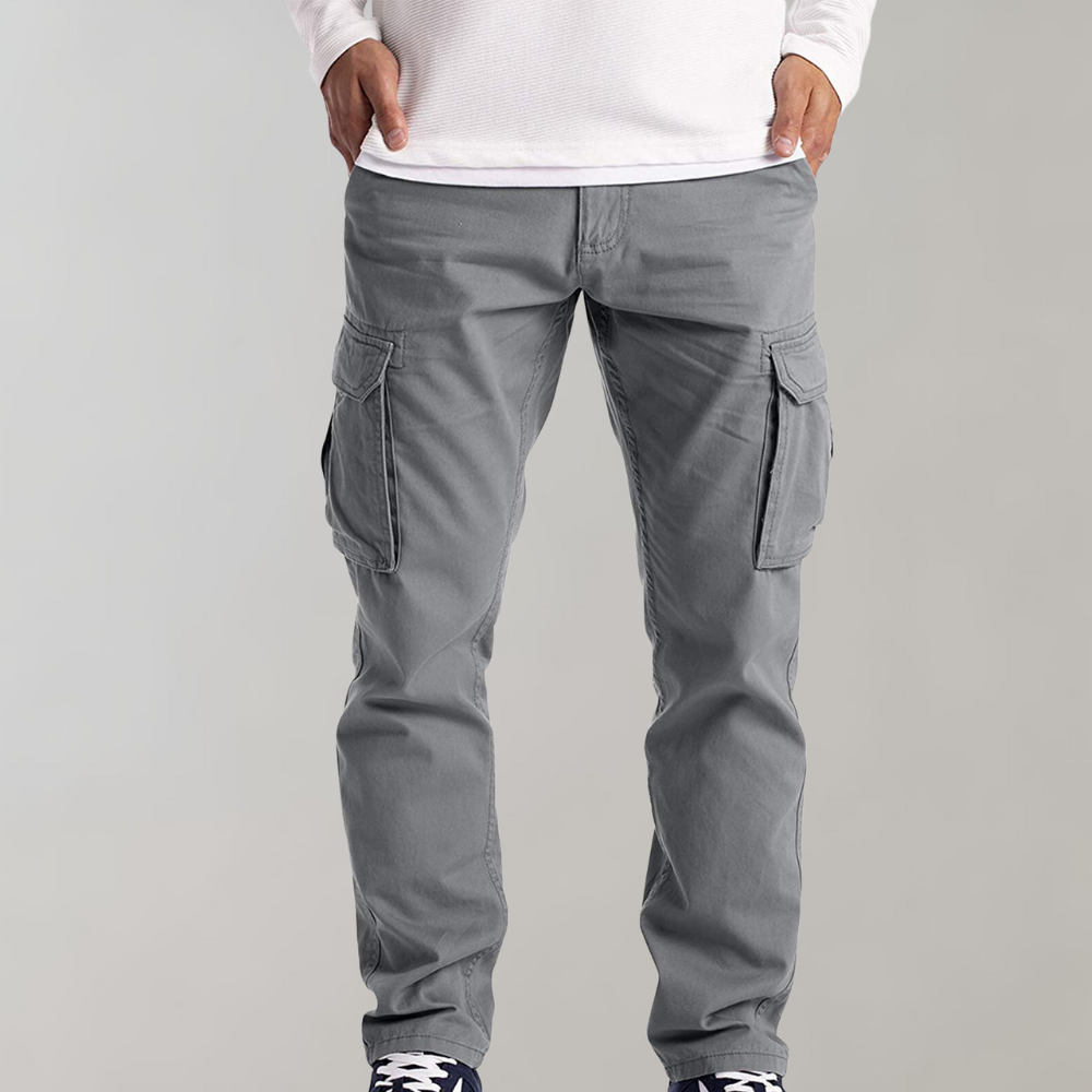 Street-Wave Men's Cargo Pants Relaxed Fit Durable Cotton With Pockets