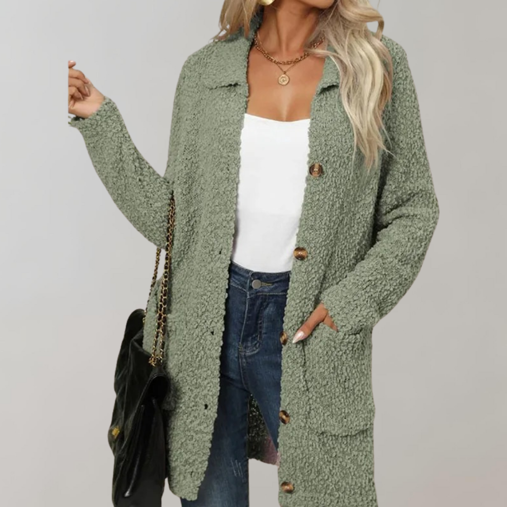 Street-Wave Women Boucle Coat Jacket Cozy Versatile Comfort for Everyday Chic All Season Wardrobe Essential