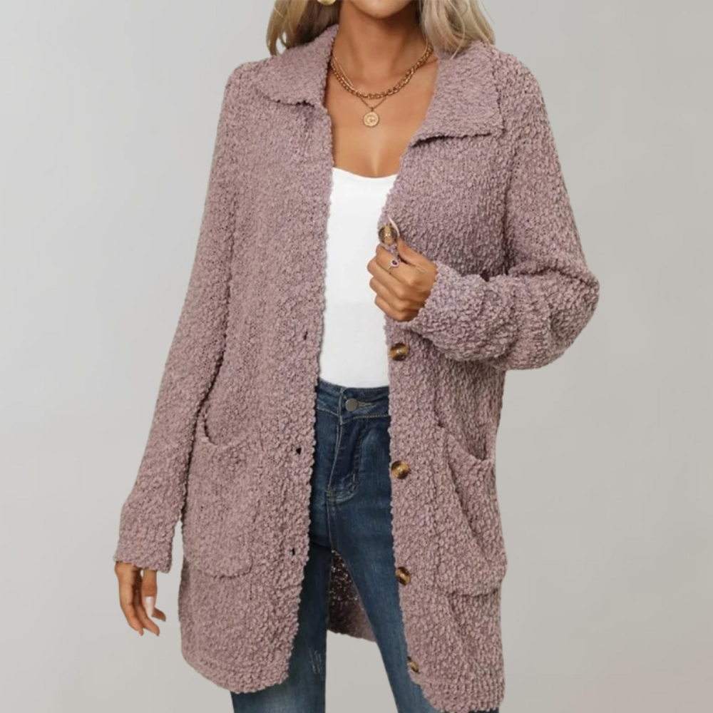 Street-Wave Women Boucle Coat Jacket Cozy Versatile Comfort for Everyday Chic All Season Wardrobe Essential