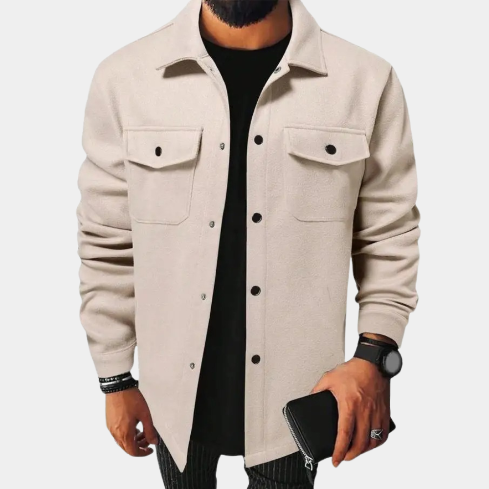 Street Wave Mens Overshirt Jacket Classic Collar Casual Fit