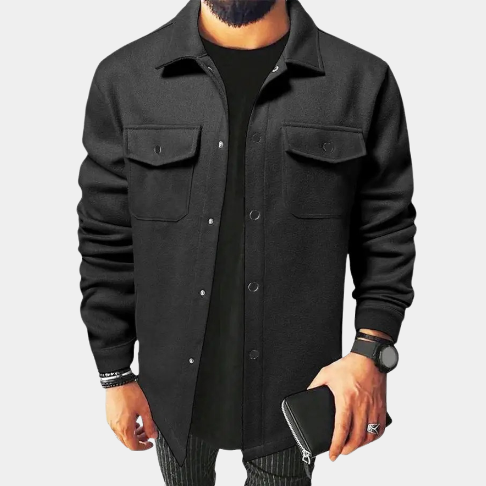 Street Wave Mens Overshirt Jacket Classic Collar Casual Fit
