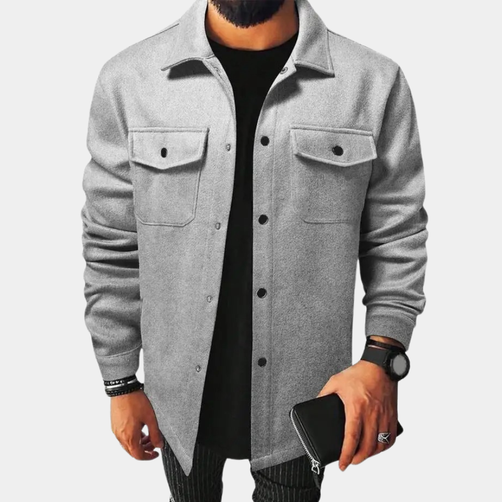 Street Wave Mens Overshirt Jacket Classic Collar Casual Fit