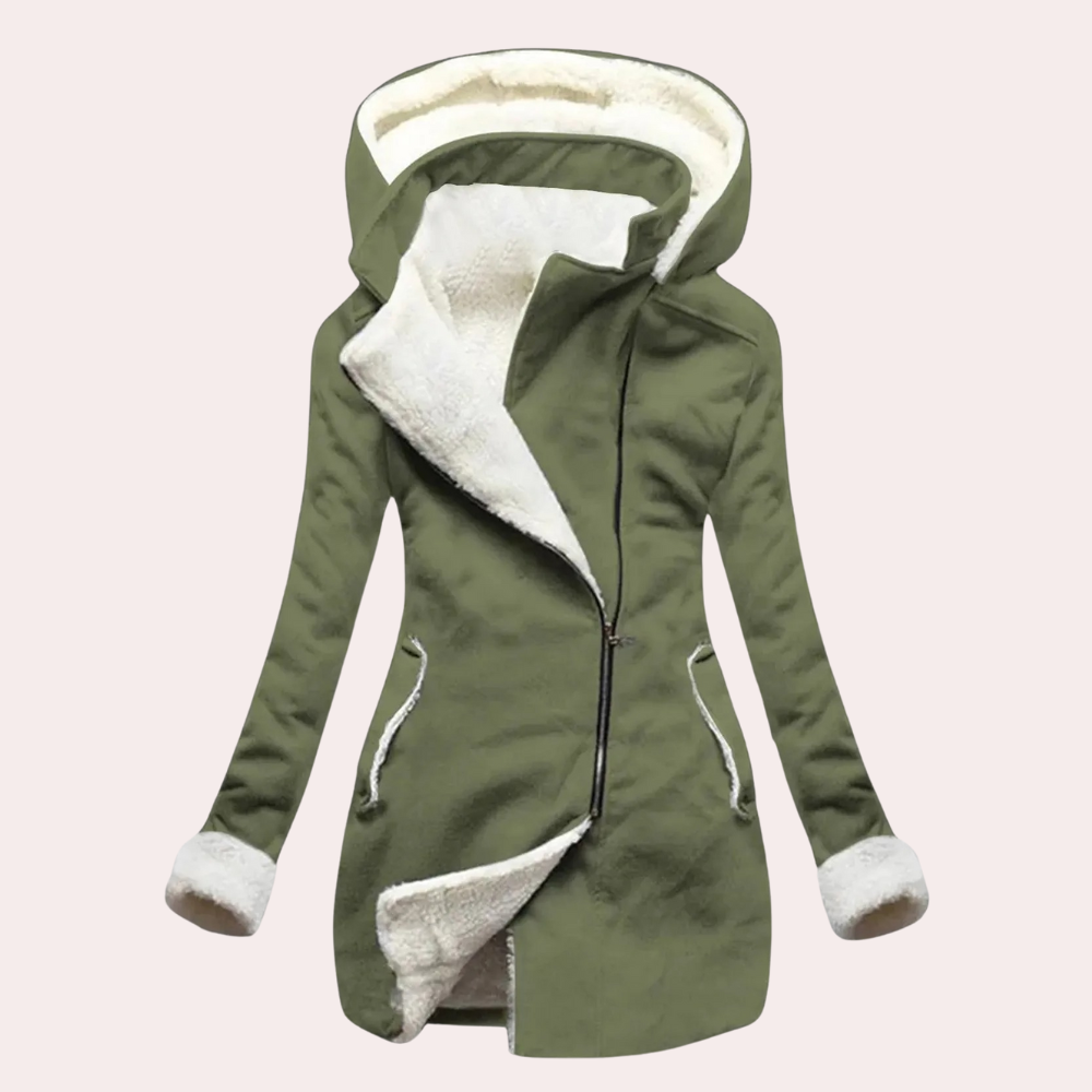 Street Wave Hooded Patchwork Windbreaker Water Resistant Winter Coat With Faux Shearling Lining For Women