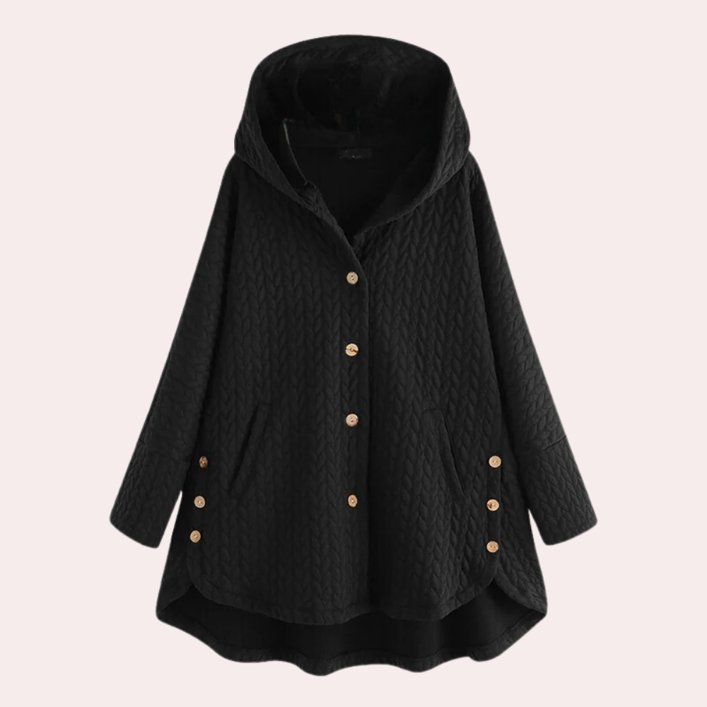 Street-wave Women Quilted Coat With Hood And Button Closure Cozy Warm Outerwear For Outdoors