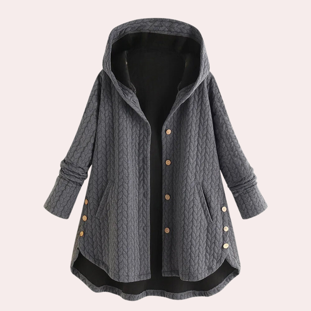 Street-wave Women Quilted Coat With Hood And Button Closure Cozy Warm Outerwear For Outdoors