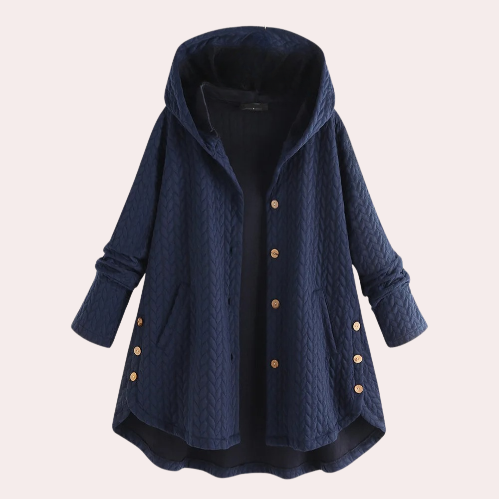 Street-wave Women Quilted Coat With Hood And Button Closure Cozy Warm Outerwear For Outdoors