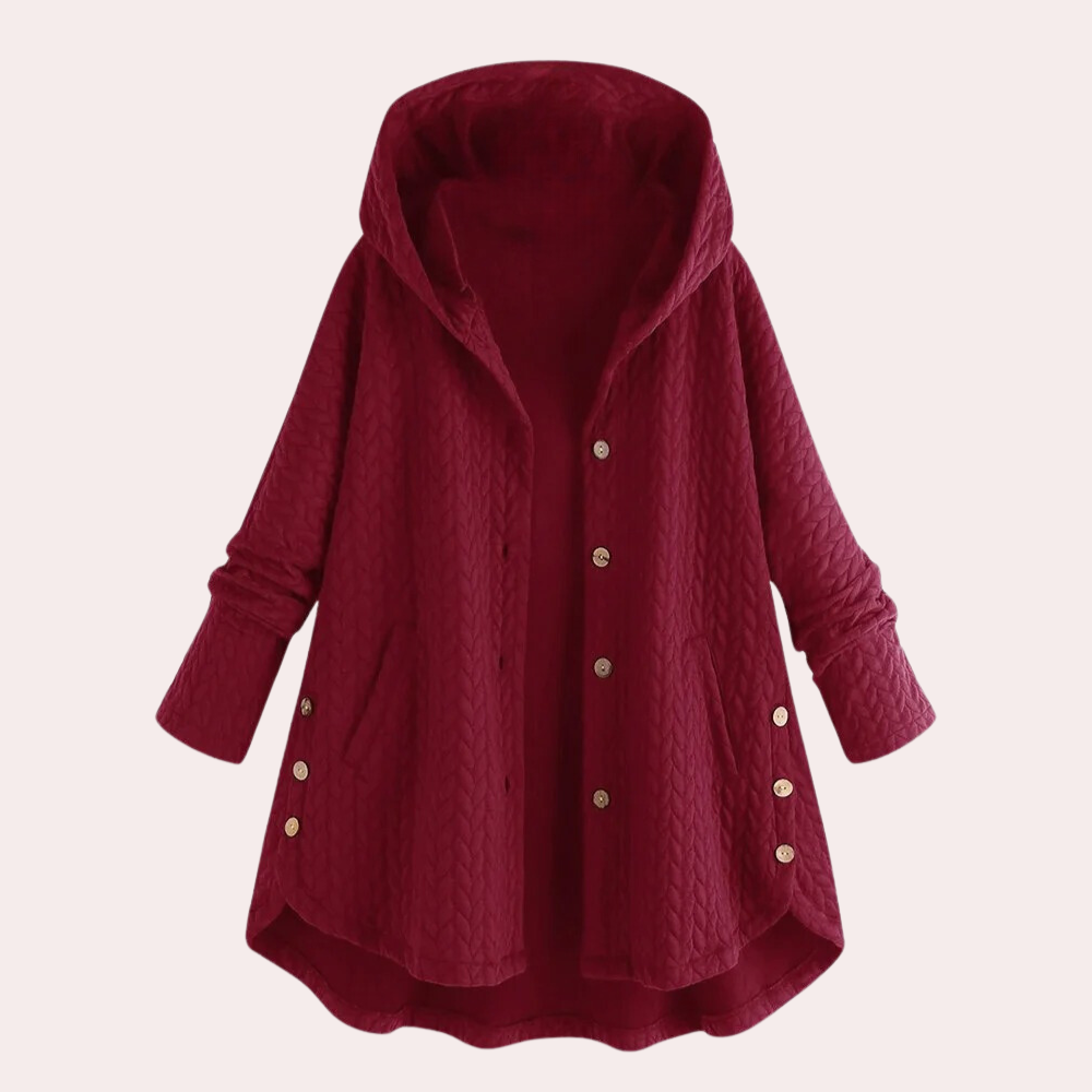 Street-wave Women Quilted Coat With Hood And Button Closure Cozy Warm Outerwear For Outdoors