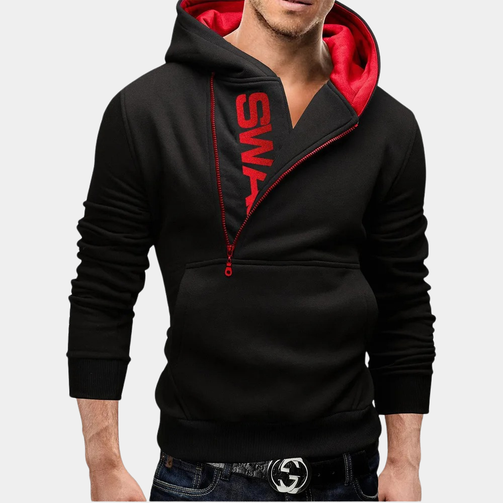 Street-Wave Neil Side Zip Hoodie For Men Modern Casual Pullover With Warm Durable Fabric