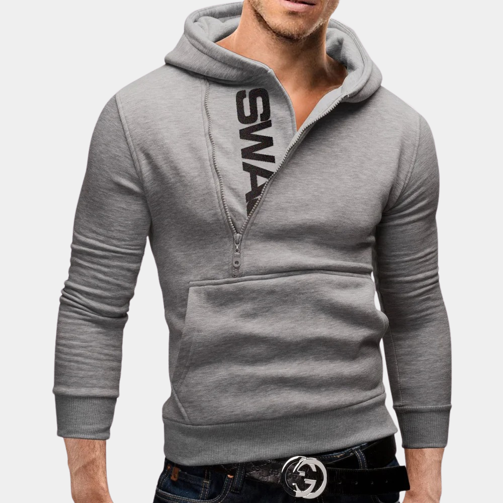 Street-Wave Neil Side Zip Hoodie For Men Modern Casual Pullover With Warm Durable Fabric
