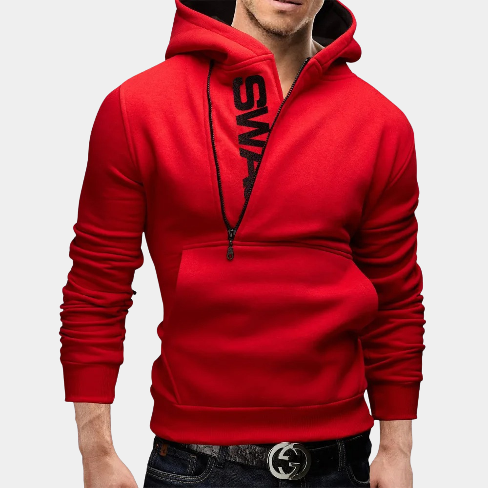 Street-Wave Neil Side Zip Hoodie For Men Modern Casual Pullover With Warm Durable Fabric