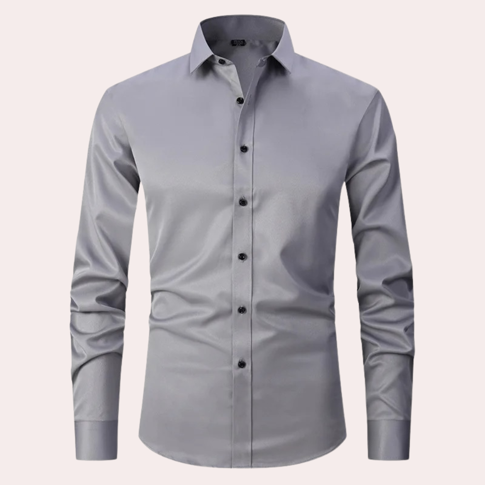 Street-Wave Slim Fit Stretch Cotton Dress Shirt Men Comfort