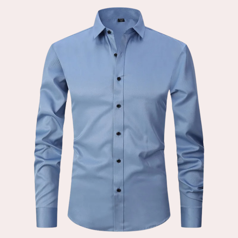Street-Wave Mens Shirt Tailored Fit Long Sleeve Spread Collar Versatile