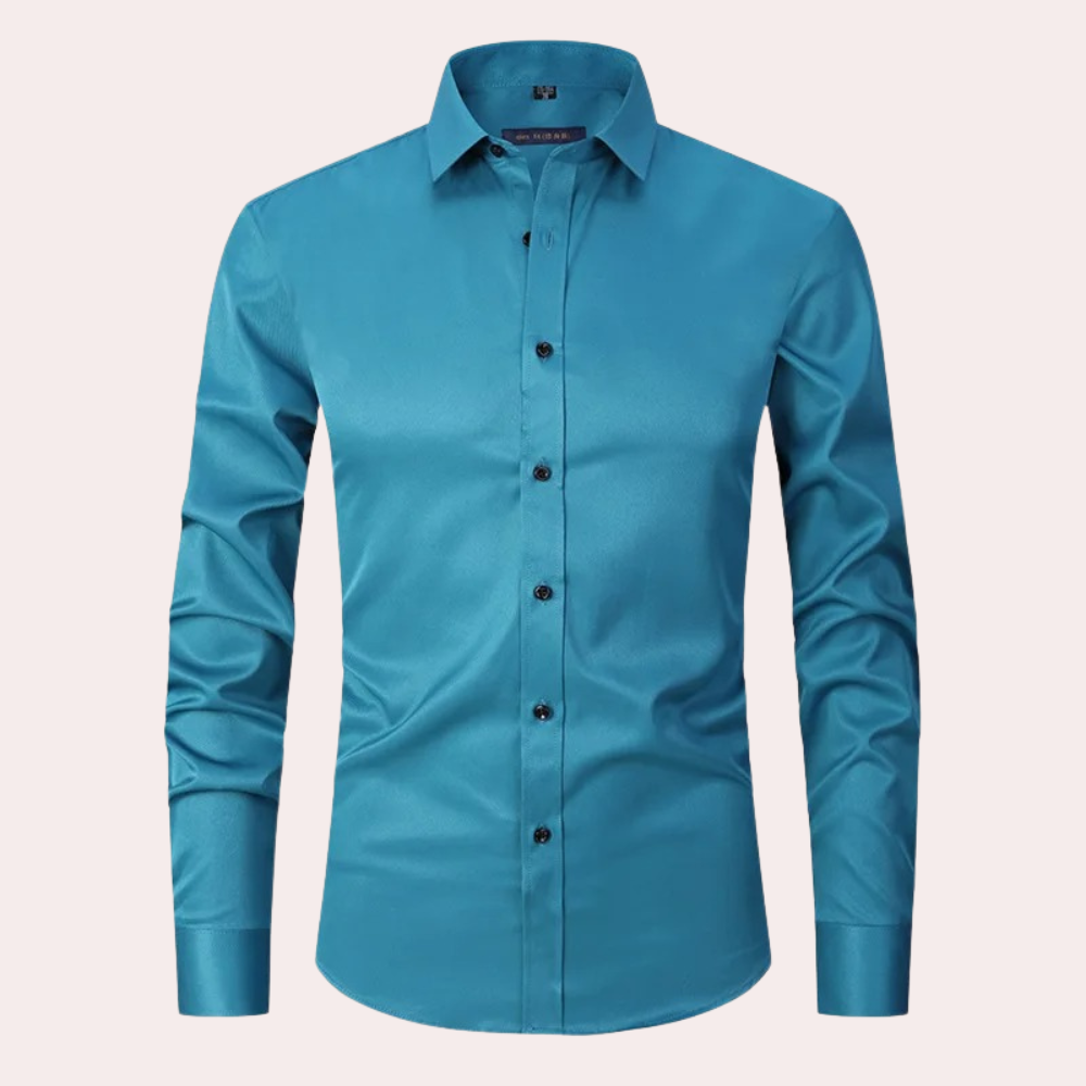 Street-Wave Mens Shirt Tailored Fit Long Sleeve Spread Collar Versatile
