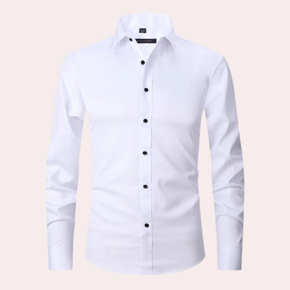 Street-Wave Mens Shirt Tailored Fit Long Sleeve Spread Collar Versatile