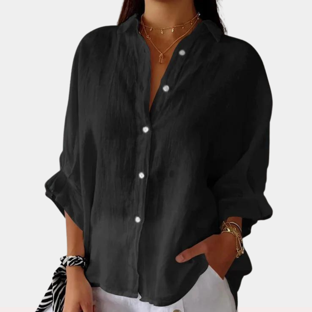 Street-Wave Women's Shirt Breathable Lightweight Oversized Fit Button Closure