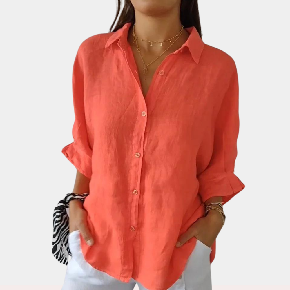 Street-Wave Women's Shirt Breathable Lightweight Oversized Fit Button Closure