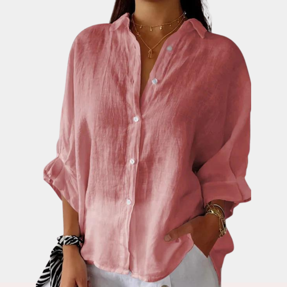Street-Wave Women's Shirt Breathable Lightweight Oversized Fit Button Closure