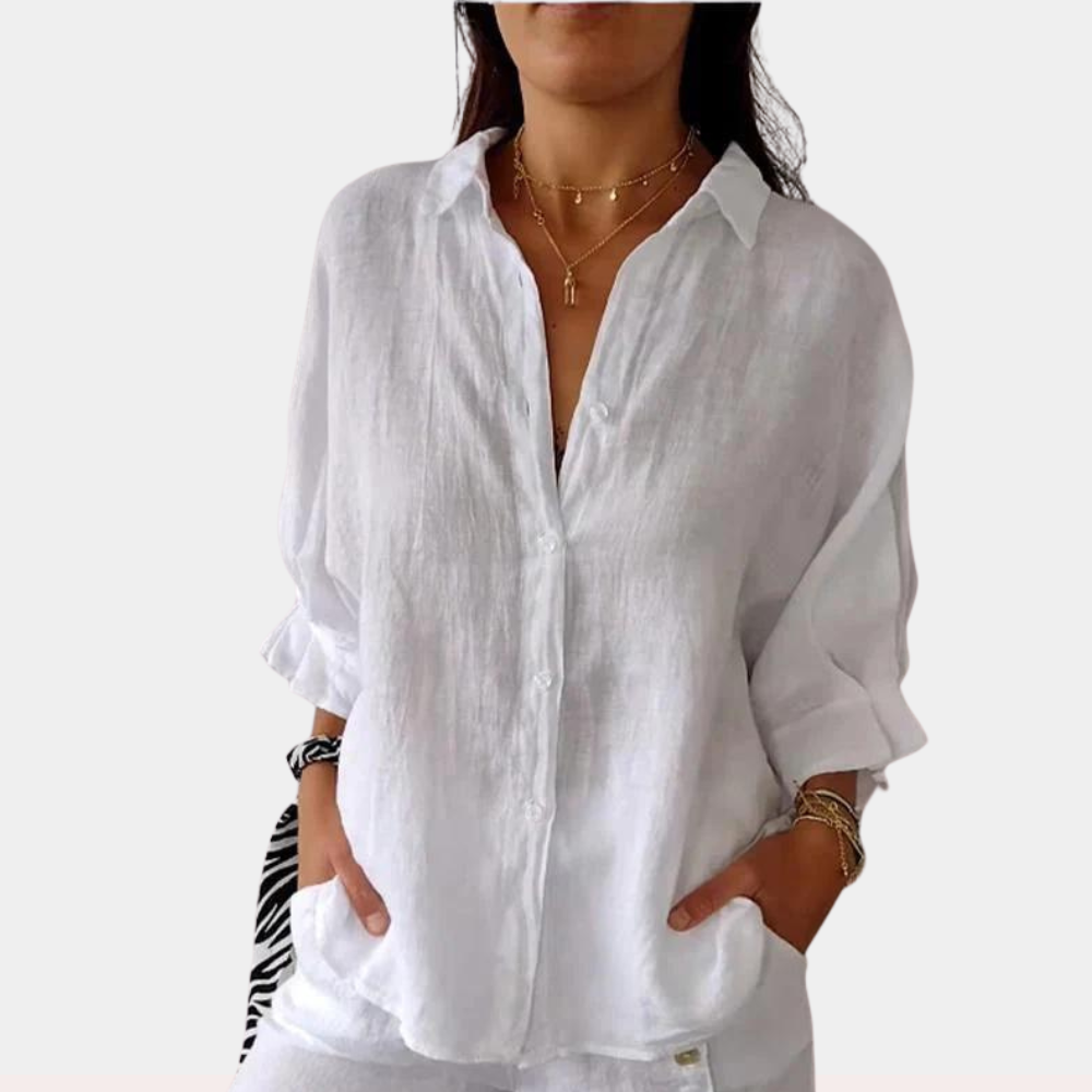 Street-Wave Women's Shirt Breathable Lightweight Oversized Fit Button Closure