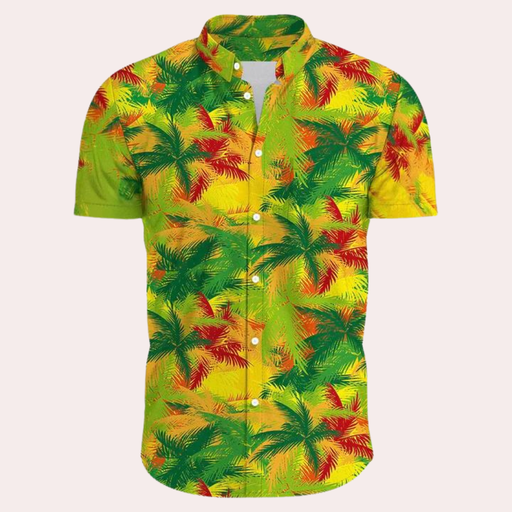 Street-Wave Men Tropical Floral Shirt Lightweight Breathable Relaxed Fit