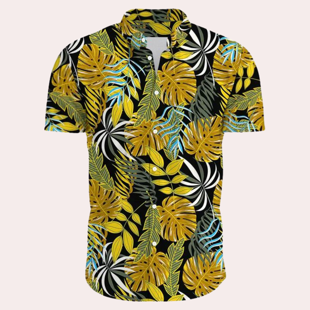 Street-Wave Men Tropical Floral Shirt Lightweight Breathable Relaxed Fit