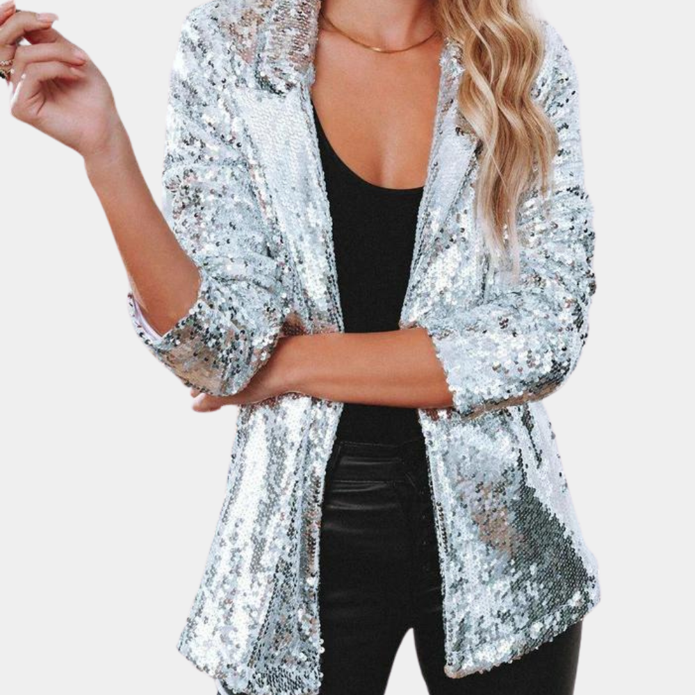 Street-Wave Sequin Blazer For Women Glamorous Durable Shine For Evening And Party Wear