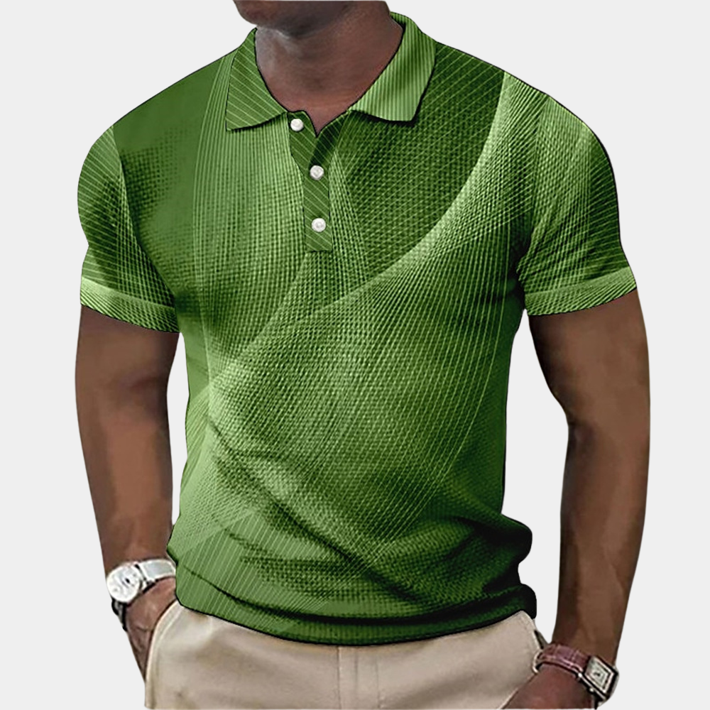 Street-Wave Men's Polo Shirt With Abstract Pattern For Smart Casual Wear