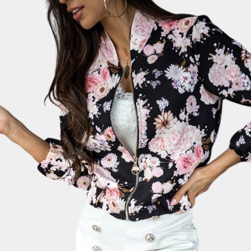 Ruby Floral Zip Up Jacket For Women By Street-Wave